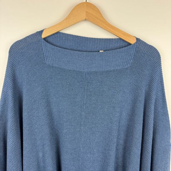 Soft Surroundings Womens Blue Poncho One Size | Oversized Flowy Classic Mature - Picture 3 of 9